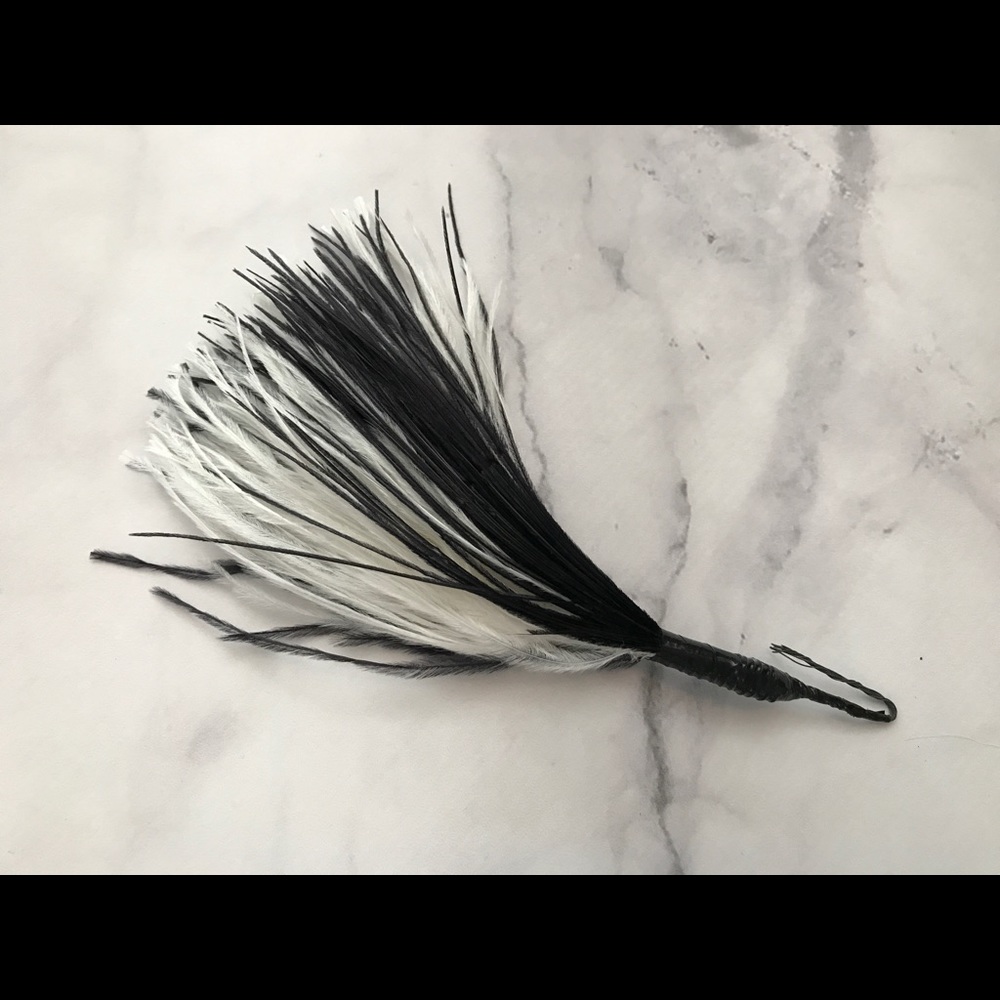 Vintage Black and White Millinery Feathers Deadstock for Hat